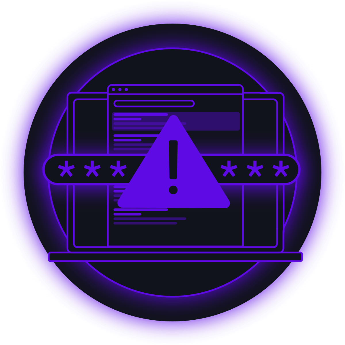 SightGain Platform Are You In The Dark@2x Threat Exposure Management Platform Purple laptop with a document and warning sign on top