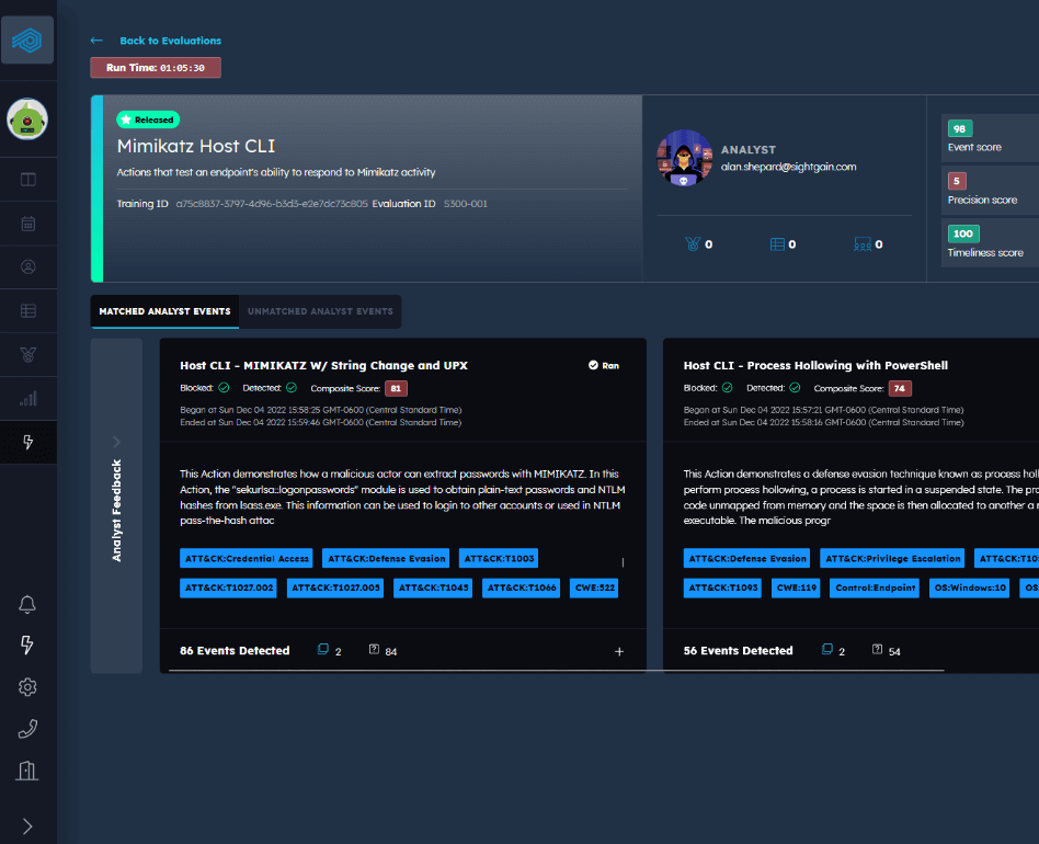 SightGain Platform Live Fire Training@2x Live Fire Training dashboard