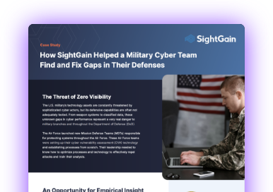 SightGain Solutions Automated Compliance Framework Management How SightGain Helped the Military Cyber Team How SightGain Helped the Military Cyber Team Thumbnail