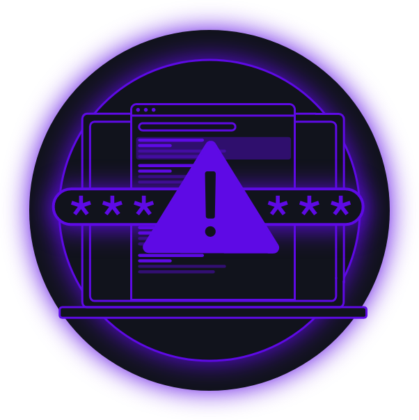 SightGain Solutions Security Posture Management Glowing Purple Security Warning Glowing Purple Security Warning